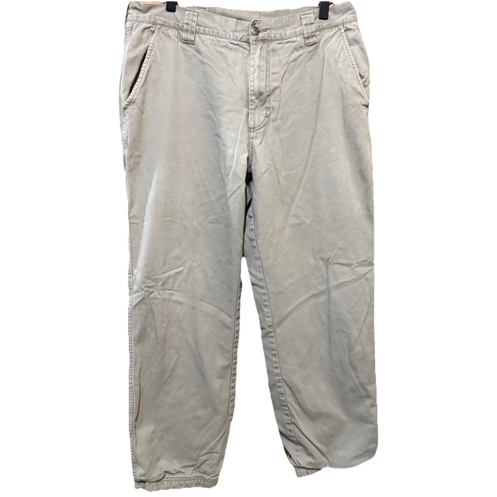 Vintage Woolrich Khaki Wool Plaid Lined Pants Mens 34x30 Workwear Outdoors
